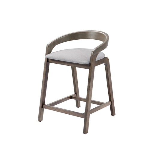 25.25 Rubberwood Counter Stools with Fabric Cushion and Armrests