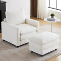 Clara Oversized Corduroy Armchair with Ottoman