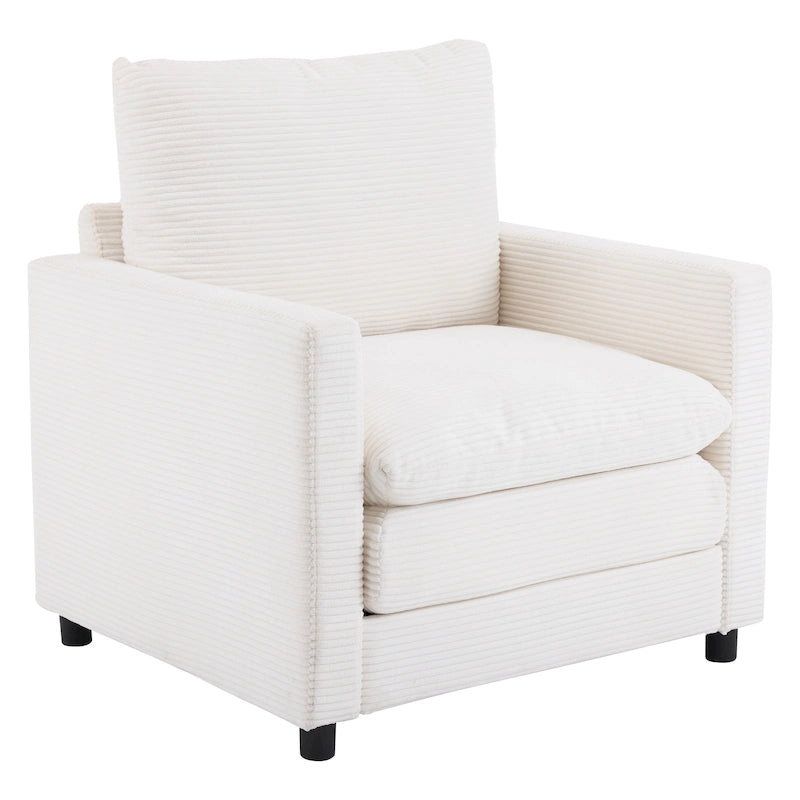 Clara Oversized Corduroy Armchair with Ottoman