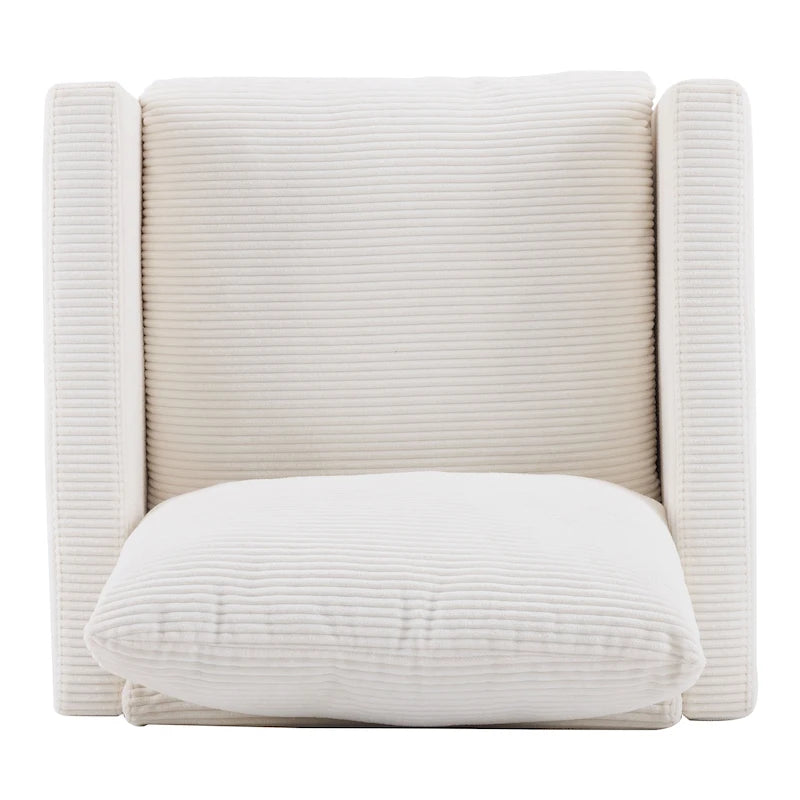 Clara Oversized Corduroy Armchair with Ottoman