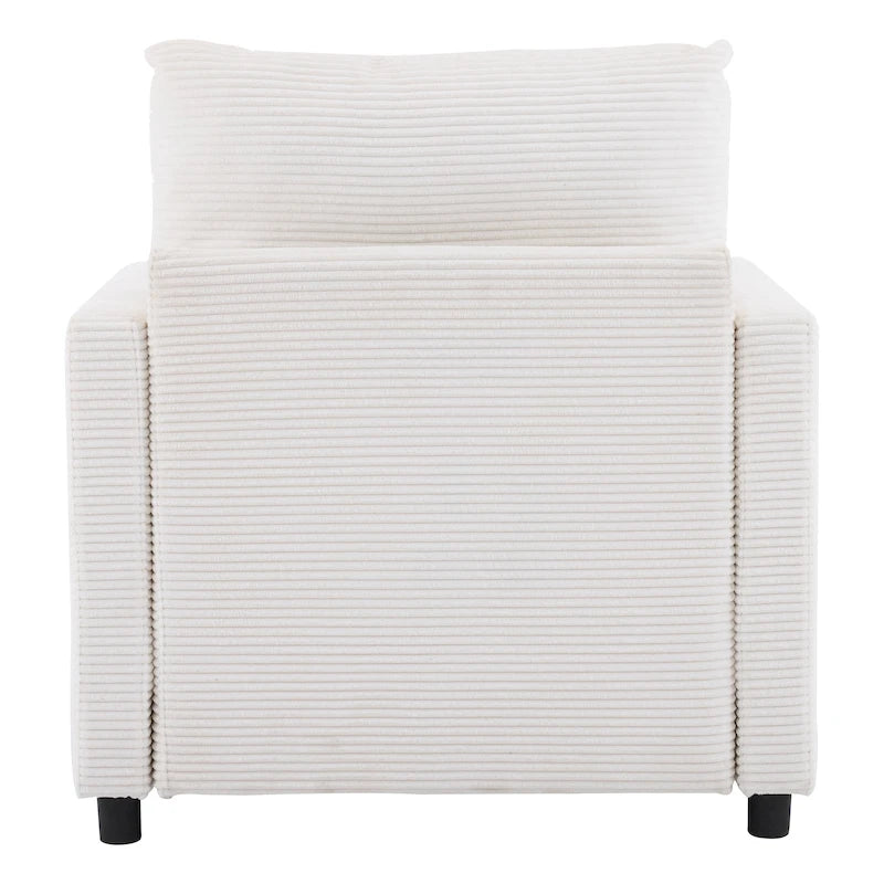 Clara Oversized Corduroy Armchair with Ottoman