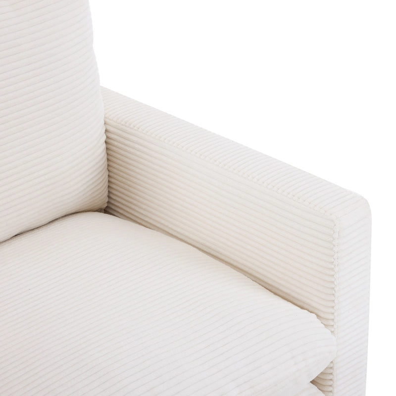 Clara Oversized Corduroy Armchair with Ottoman