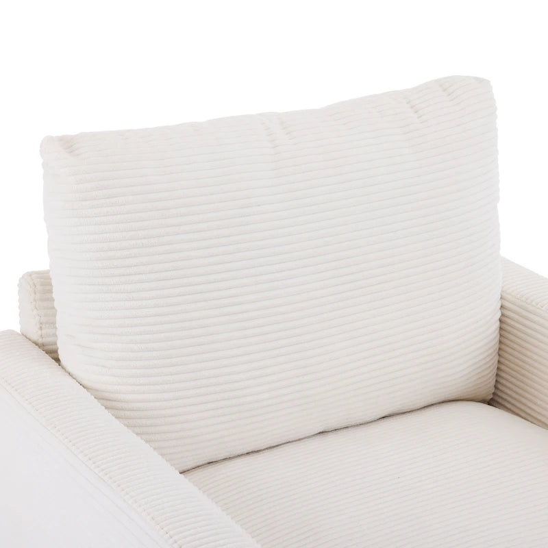 Clara Oversized Corduroy Armchair with Ottoman