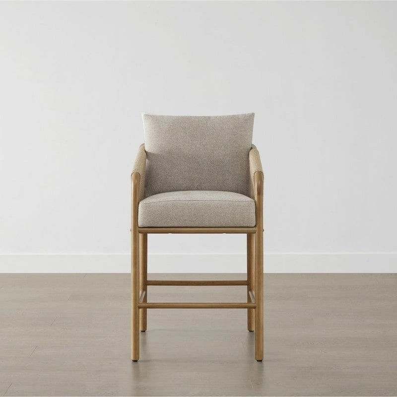 Lynn Counter Height Bar Stool with Braid Wood Arm Set of 2
