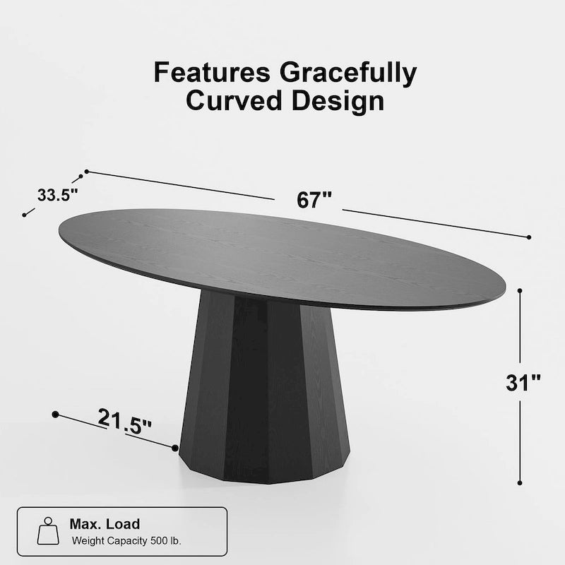 Dovelina 67 3 Color Options Oval Dining Table for 6 People - 67x33.5x31