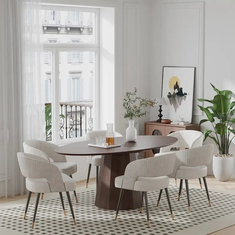Dovelina 67 3 Color Options Oval Dining Table for 6 People - 67x33.5x31