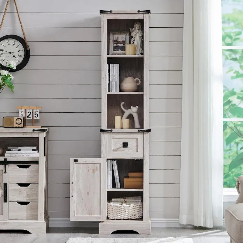 Farmhouse Slim Bathroom Storage Cabinet, 68 Tall Storage Cabinet