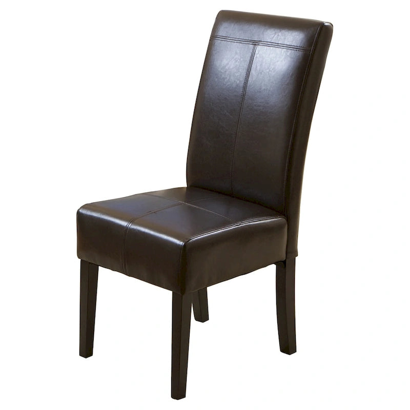 Pertica Upholstered T-Stitch Dining Chairs with Wood Legs, 6 Chairs