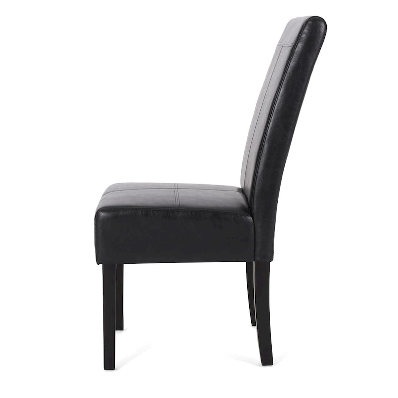 Pertica Upholstered T-Stitch Dining Chairs with Wood Legs, 6 Chairs