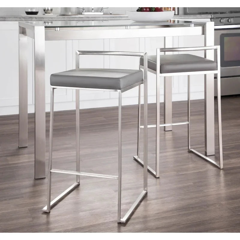 Forrest Stainless Steel Stackable Fully Welded Counter Stool (Set of 2)