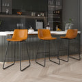 26 Counter Height Bar Stools, Modern PU Leather Counter Stools Set of 3