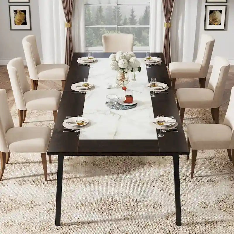 Modern 79-Inch Dining Table for 8-10 People