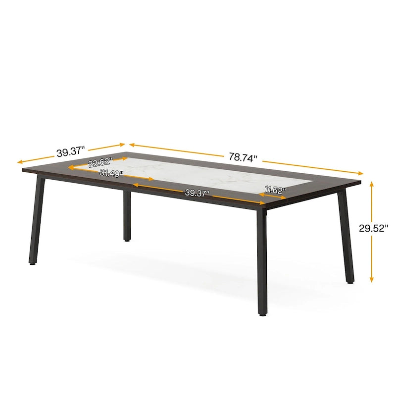 Modern 79-Inch Dining Table for 8-10 People