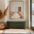 Taupe Boucle Flip Top Storage Bench with Soft Close Hinges