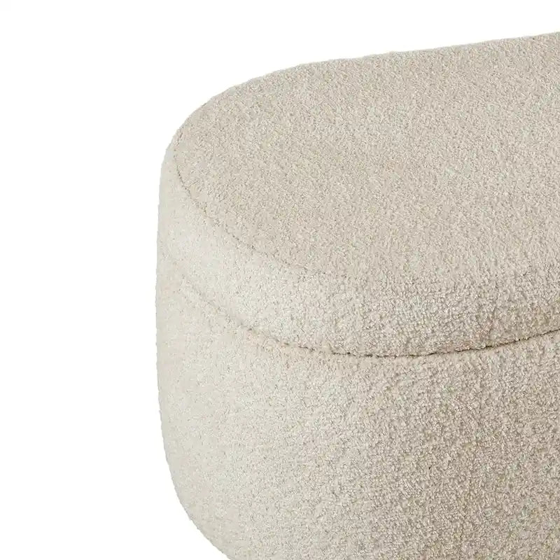 Taupe Boucle Flip Top Storage Bench with Soft Close Hinges