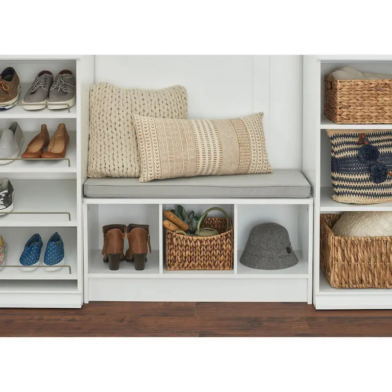 Southbrook 3-cube Storage Bench w/ Grey Cushion