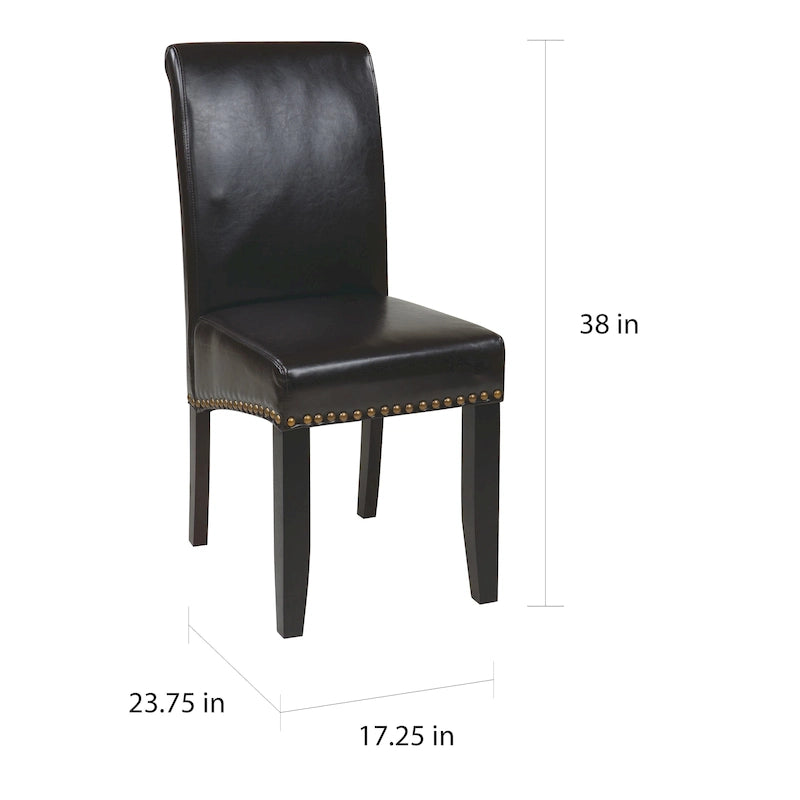 Five Bridge Eco Parsons Faux Leather Nailhead Chair