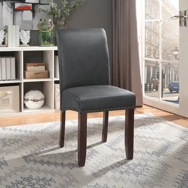Five Bridge Eco Parsons Faux Leather Nailhead Chair