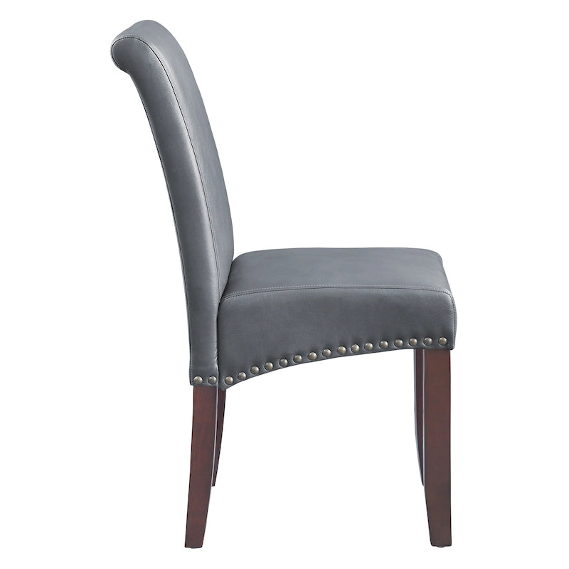 Five Bridge Eco Parsons Faux Leather Nailhead Chair