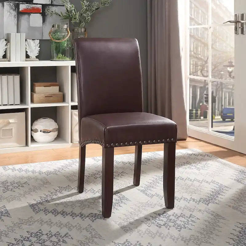 Five Bridge Eco Parsons Faux Leather Nailhead Chair