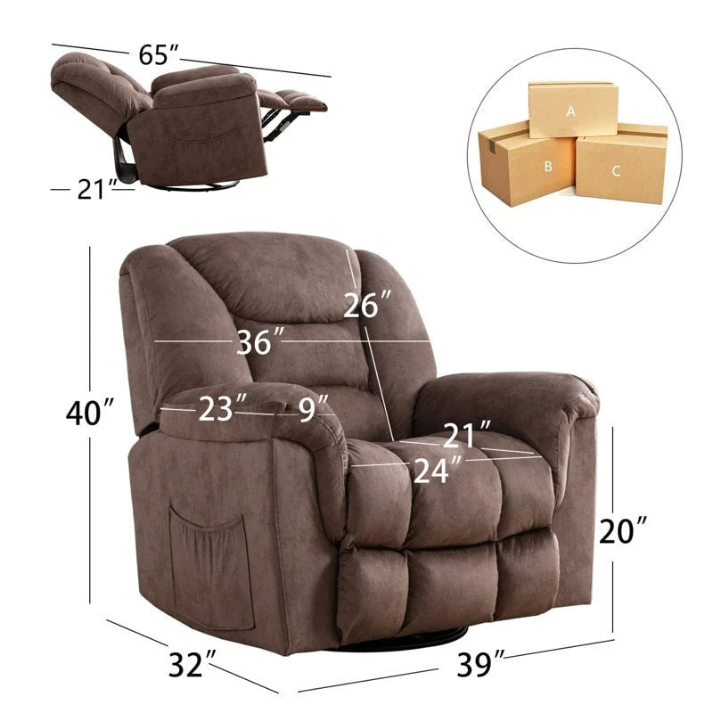 Oversize Swivel Manual Swivel Recliner