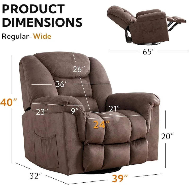 Oversize Swivel Manual Swivel Recliner