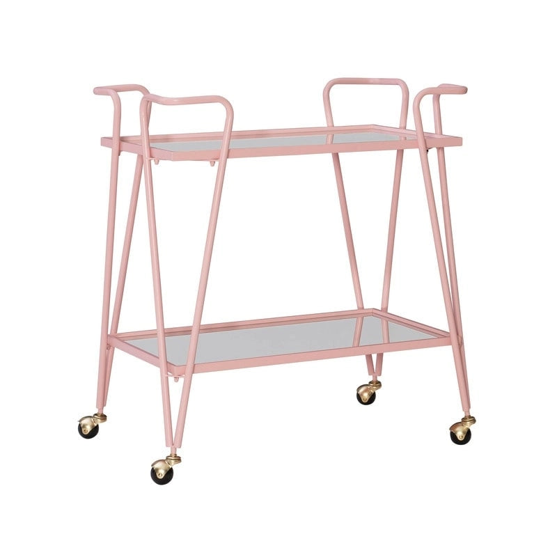 Rosa Mid-Century 2-Teir Rolling Metal Bar Cart