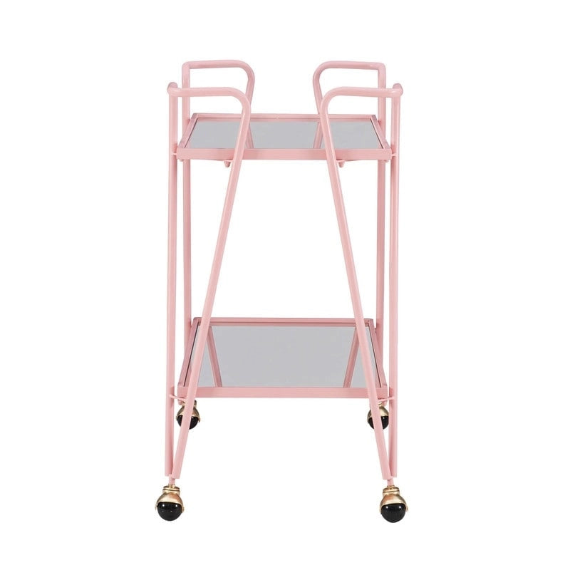 Rosa Mid-Century 2-Teir Rolling Metal Bar Cart