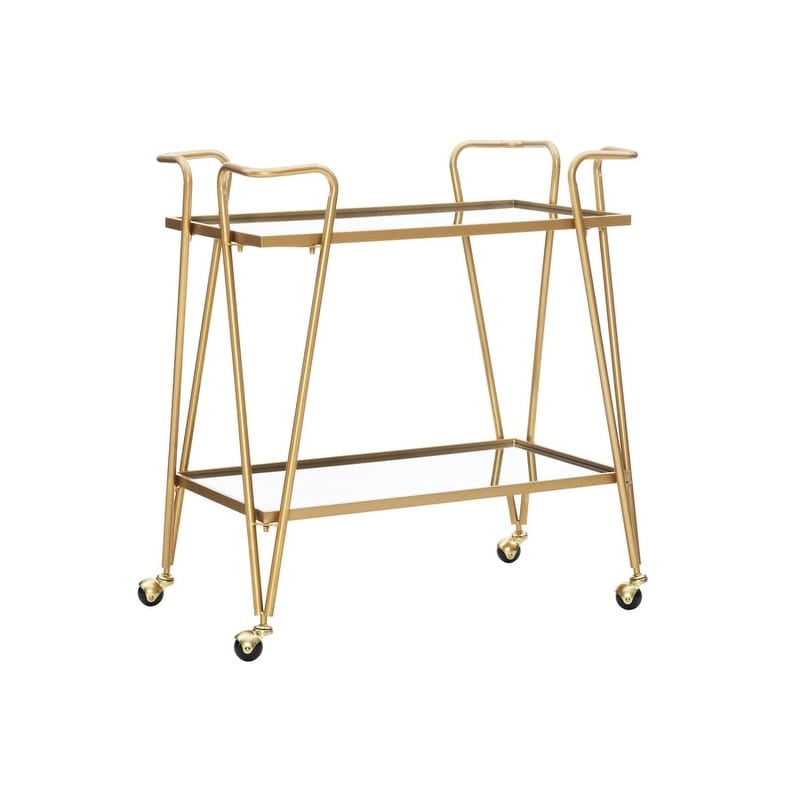 Rosa Mid-Century 2-Teir Rolling Metal Bar Cart