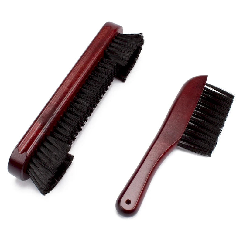 2-Piece Solid Wood Billiard Pool Table Brush and Rail Brush Set