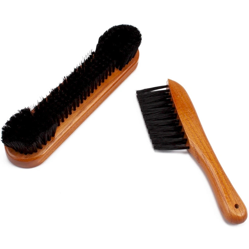 2-Piece Solid Wood Billiard Pool Table Brush and Rail Brush Set