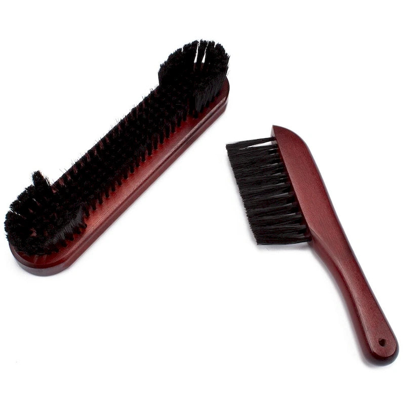 2-Piece Solid Wood Billiard Pool Table Brush and Rail Brush Set