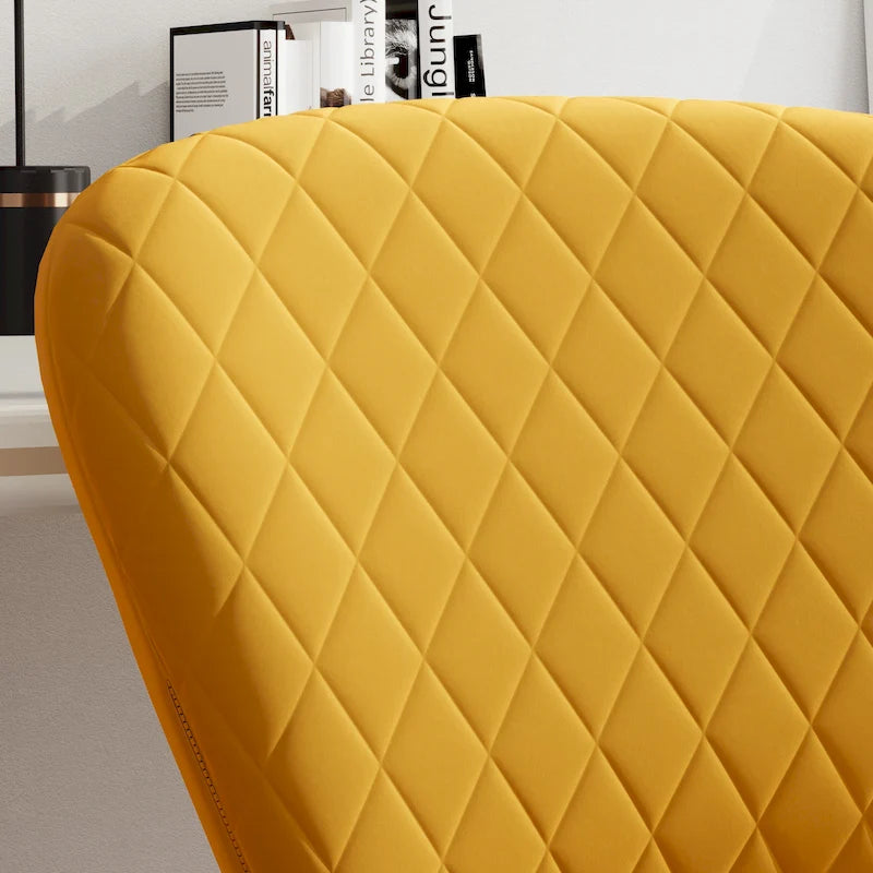 Velvet Armless Adjustable Swivel Home Office Chair