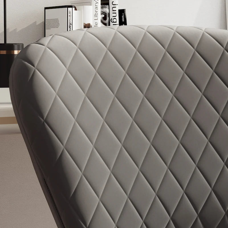 Velvet Armless Adjustable Swivel Home Office Chair