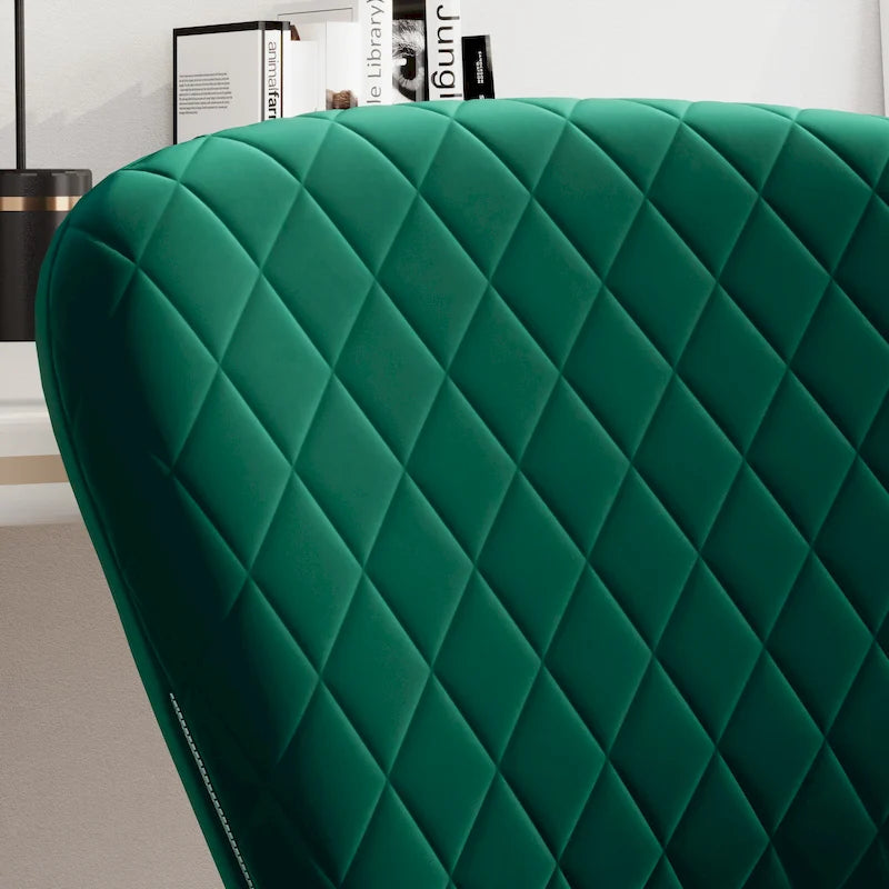 Velvet Armless Adjustable Swivel Home Office Chair
