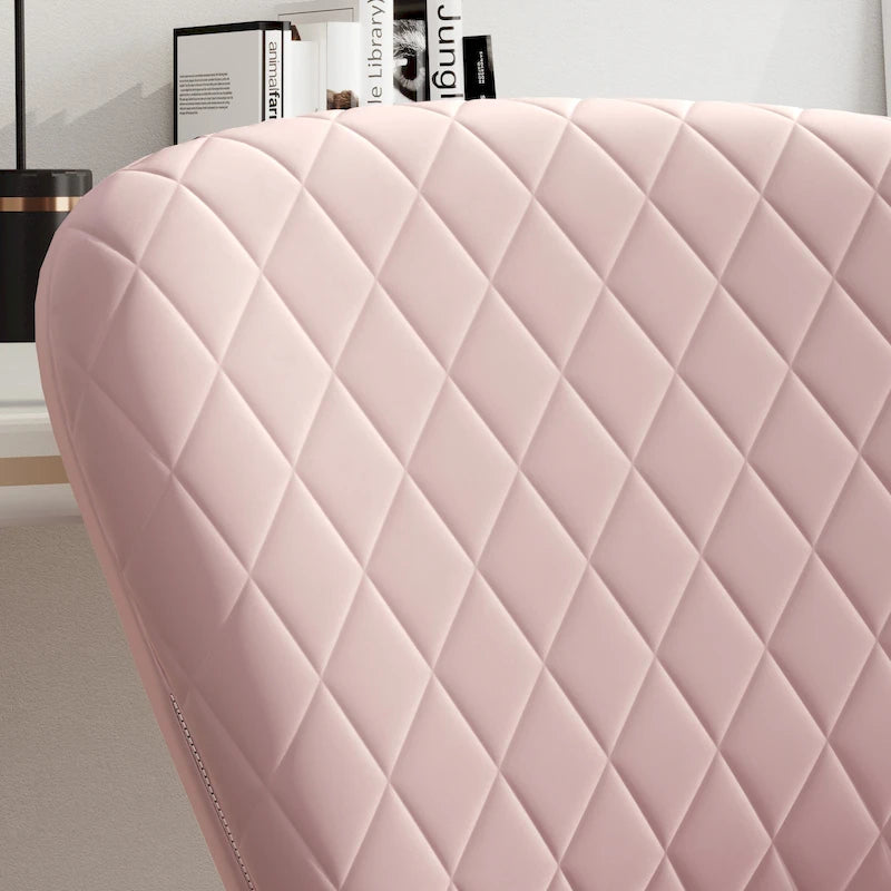 Velvet Armless Adjustable Swivel Home Office Chair