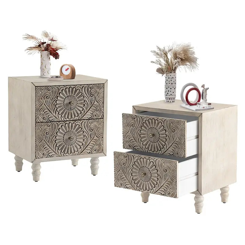 Mid-Century Modern Nightstands with Drawer