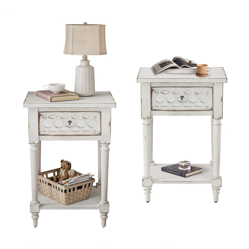 Mid-Century Modern Nightstands with Drawer