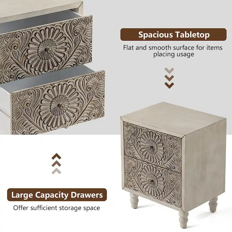 Mid-Century Modern Nightstands with Drawer
