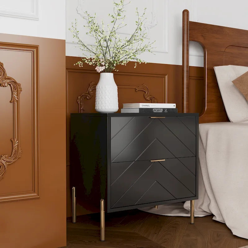 Modern 2-Drawer Storage Nightstand