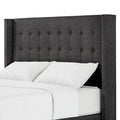 Melina Linen Tufted Wingback Headboard