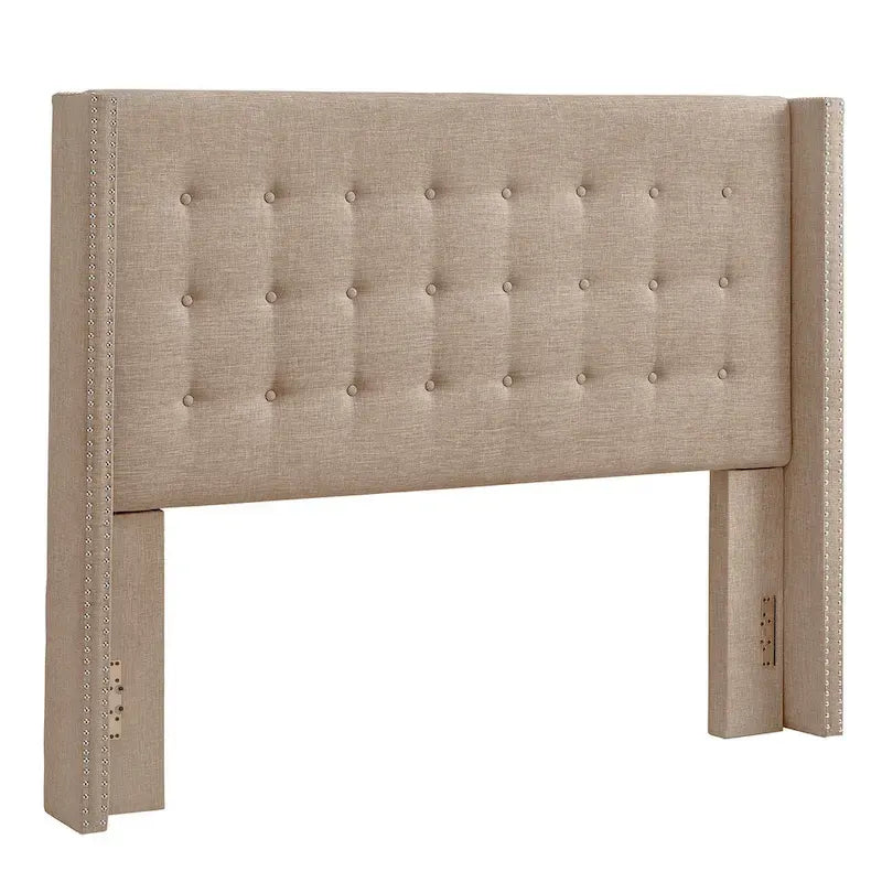 Melina Linen Tufted Wingback Headboard