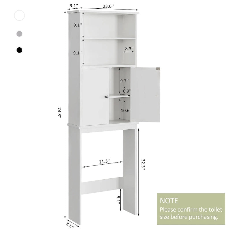 Over The Toilet Storage Cabinet with Door