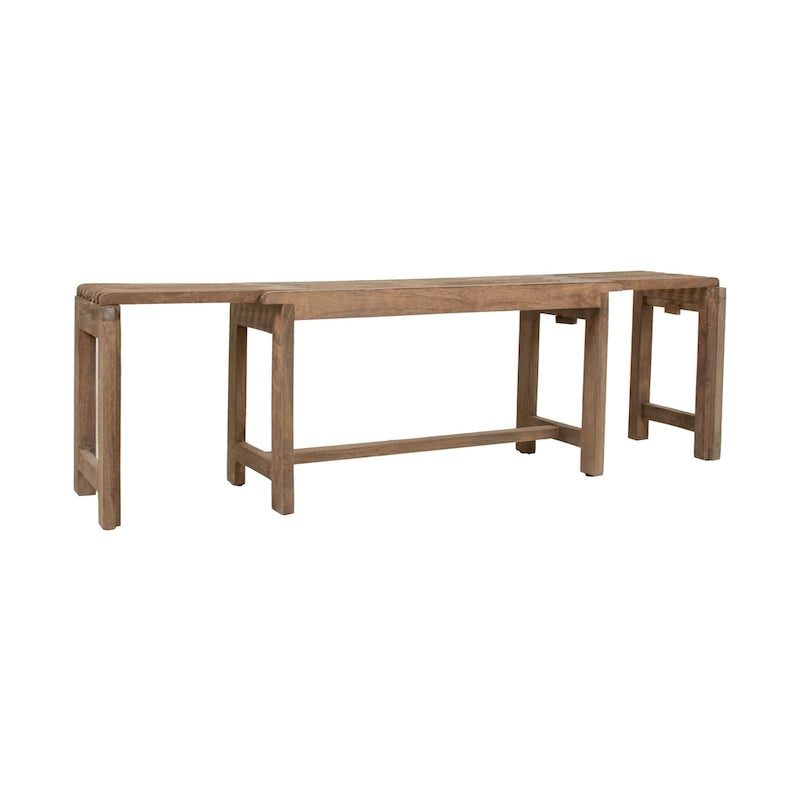 Natural Solid Mango Wood Extendable Bench