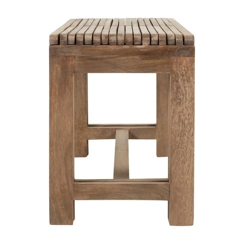 Natural Solid Mango Wood Extendable Bench