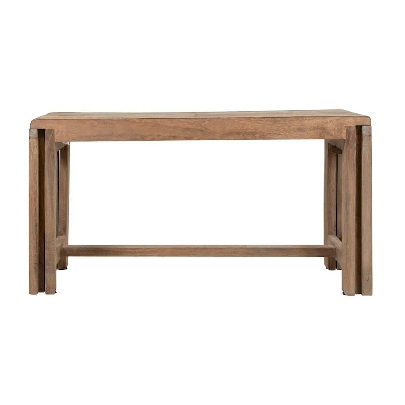 Natural Solid Mango Wood Extendable Bench