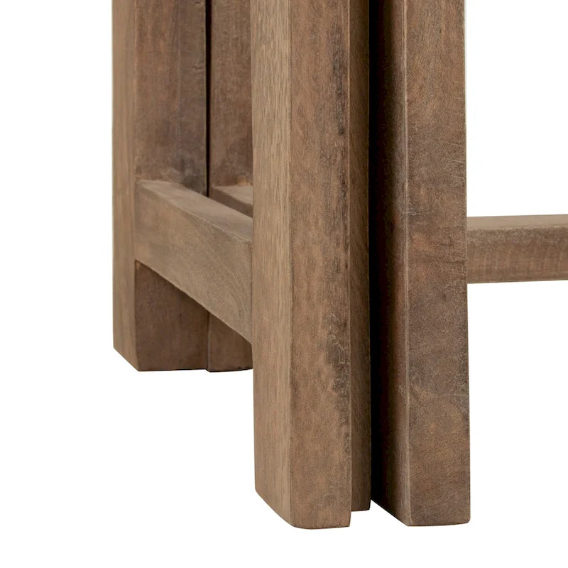 Natural Solid Mango Wood Extendable Bench