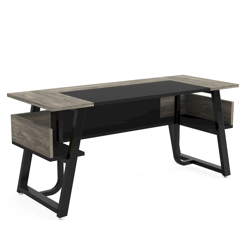 Office Executive Desk with Storage Shelf, Business Workstation, Writing Desk for the boss room
