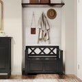 Solid Wood 36 Inch Wide Transitional Small Entryway Storage Bench