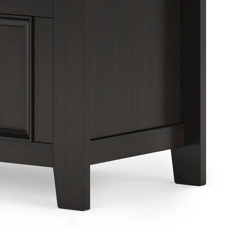 Solid Wood 36 Inch Wide Transitional Small Entryway Storage Bench